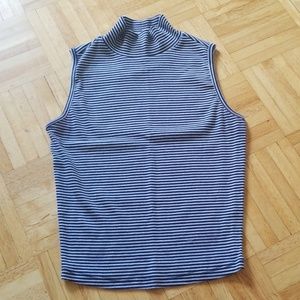 Striped turtleneck crop tank